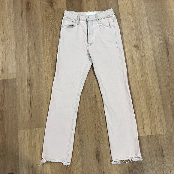 Mother Jeans The Tomcat Ankle Dunked In Trouble Light Pink Size 26 - Picture 3 of 12